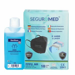 Segurmed® Ffp2 Atemschutzmaske schwarz + Sterillium® Lösung