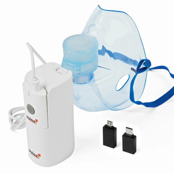 pulox In-200 Vapo Portabler Vernebler Nebulizer Inhalationsgerät mit Maske für Erwachsene und Kinder