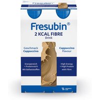 Fresubin 2 kcal Fibre Trinknahrung Cappuccino | Aufbaukost & Nahrung mit Vitamin D für mehr Energie
