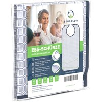 Sensalou Lätzchen Ess-Schürze Ess-Latz für Erwachsene Senioren mit Auffangtasche Blau/Weiß