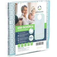 Sensalou Ess-Latz für Erwachsene mit Auffangtasche & Klettverschluss Grün-Weiß