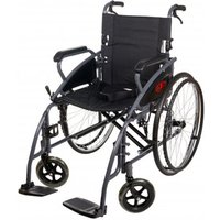 Antar Rollstuhl mit Stahlrahmen und Sicherungsgurt für den Patienten in Schwarz