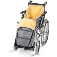 fellhof Rollstuhl Schlupfsack mit Lammfell black-melange in versch. Größen wind- u. wasserabweisend